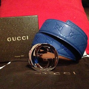 Blue Guccissima Gucci belt fits 30-40 men Blue Guccissima Gucci belt fits 30-40 men