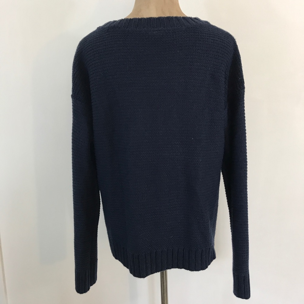 Pink Owl Anchor Knit Navy Crew Neck Sweater - Picture 5 of 6