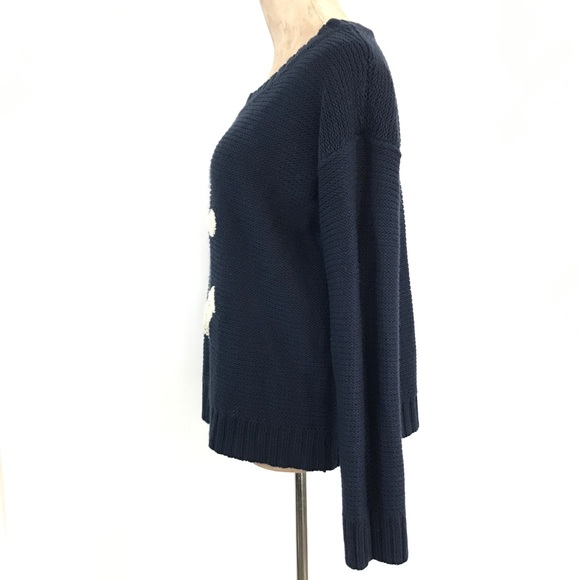 Pink Owl Anchor Knit Navy Crew Neck Sweater - Picture 4 of 6