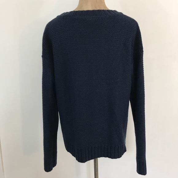 Pink Owl Anchor Knit Navy Crew Neck Sweater - Picture 5 of 6