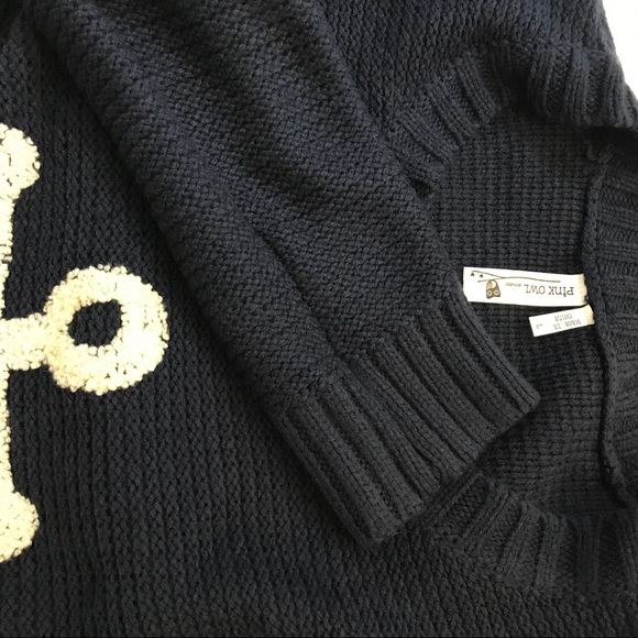 Pink Owl Anchor Knit Navy Crew Neck Sweater - Picture 6 of 6