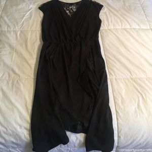 Little black dress with open back lace detail