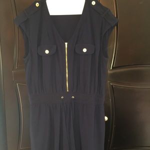 Navy gold accent romper