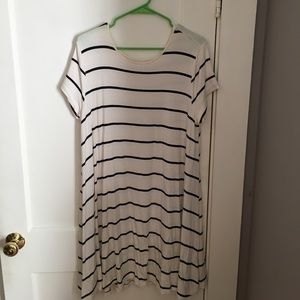 Black and cream striped dress