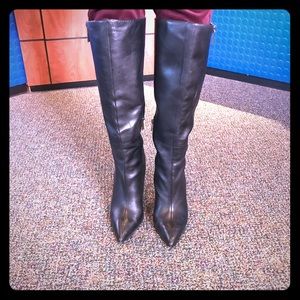 Jessica Simpson Black Leather Knee-High Boots!
