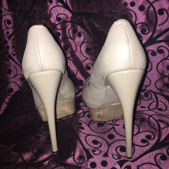 L.A.M.B. Nude platform pumps size 9 gray brown - Picture 5 of 7