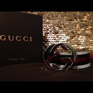 White green red classic Gucci belt 30-40 waist men White green red classic Gucci belt 30-40 waist men