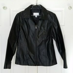 Genuine Leather Moto Jacket Black Scuba Fit