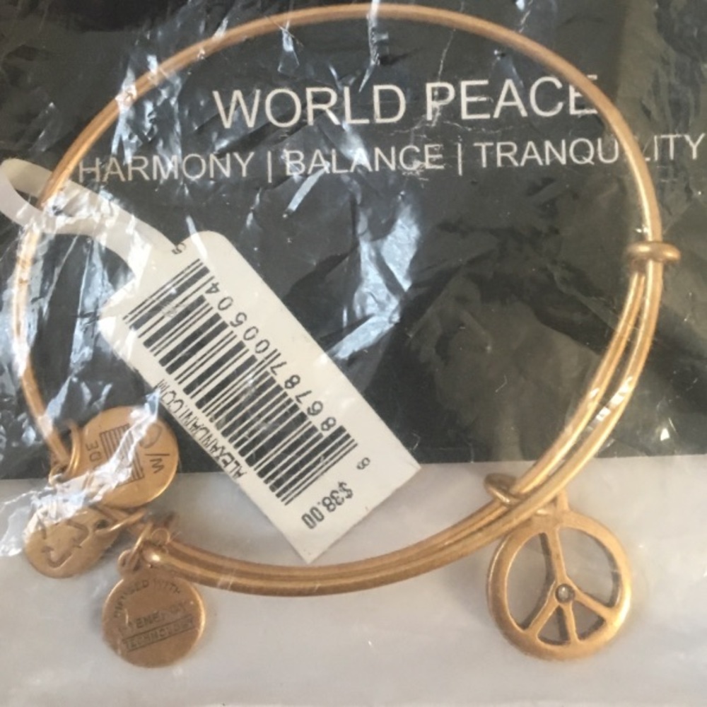 World peace bracelet crystal detail