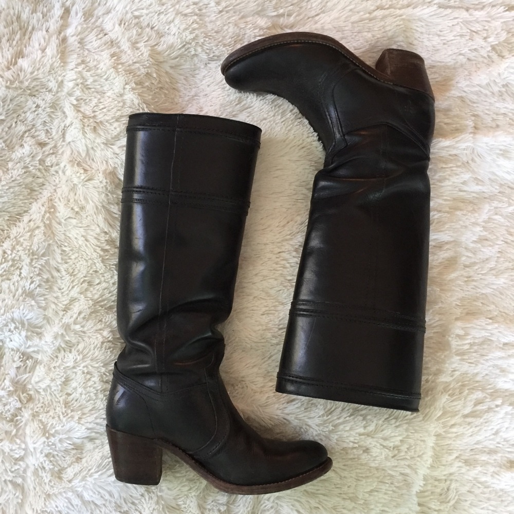 ▪️◾️Frye Jane 14L Black Leather Boots ◾️▪️