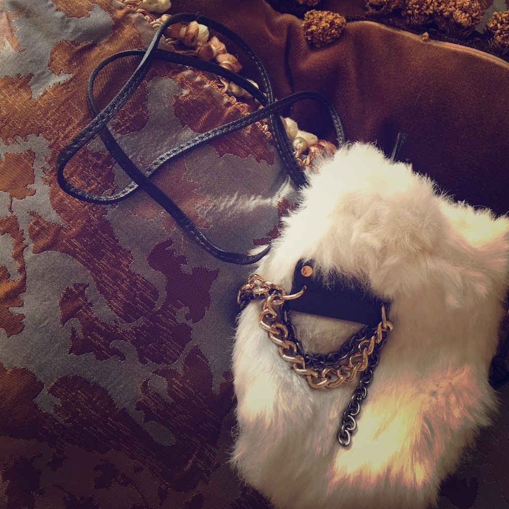 Rabbit fur pouch NEW
