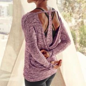 Athleta purple knit open back sweater - size M