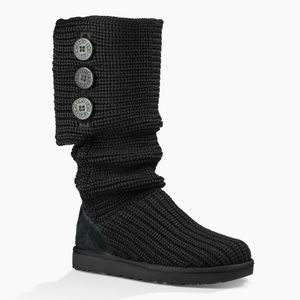 EUC Ugg Classic Cardy Boot Black Sz 10