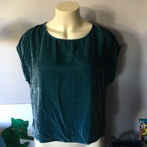 SOLD✅Boxy velvet hi-lo top