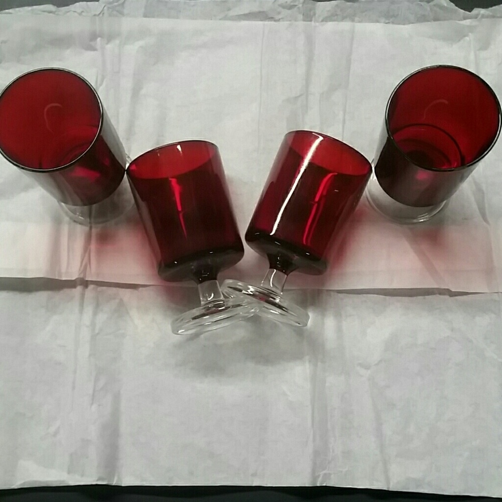 SOLD Small red glasses or candle holder