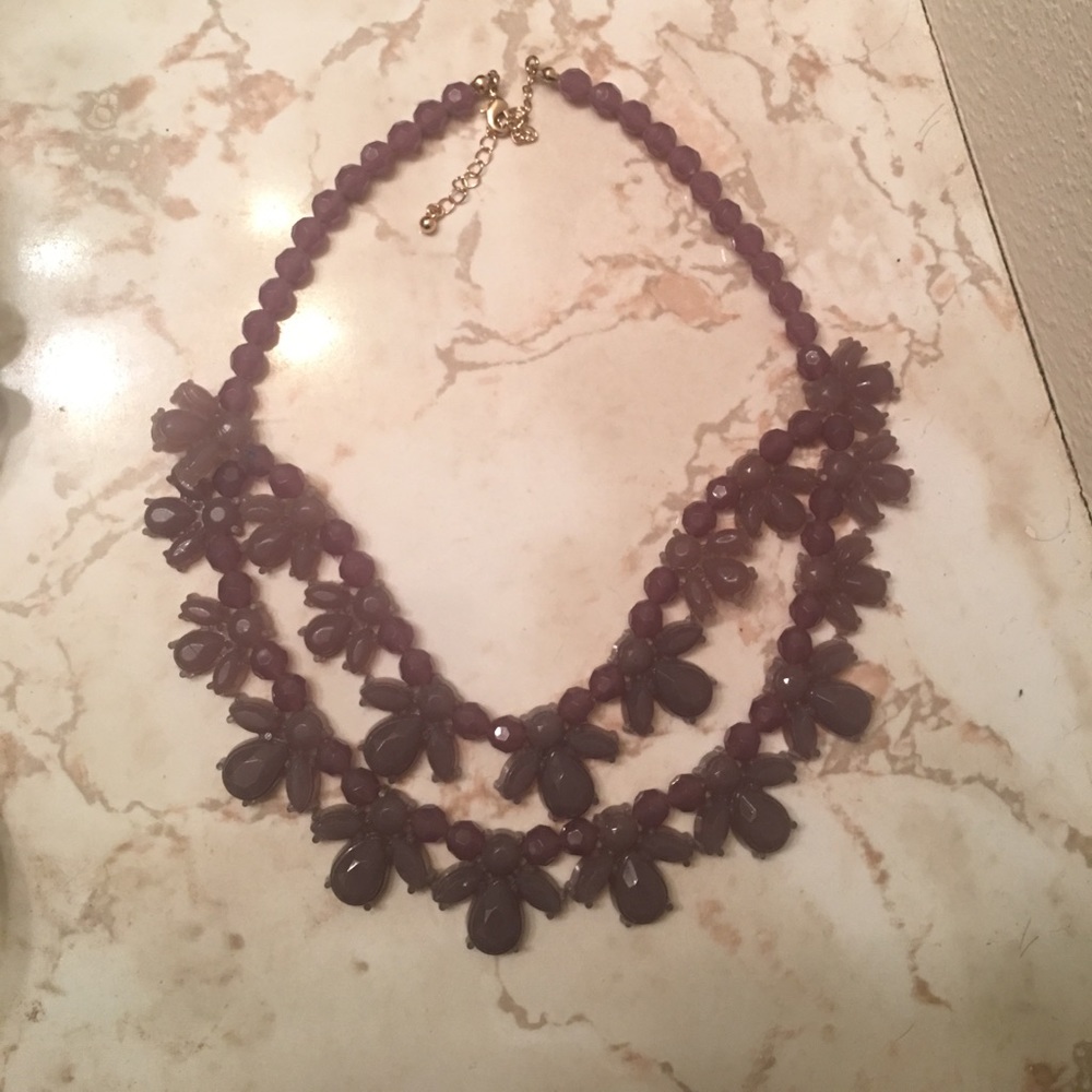Opaque purple layered necklace
