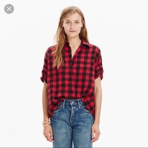 Madewell Flannel Courier Shirt in Buffalo Check