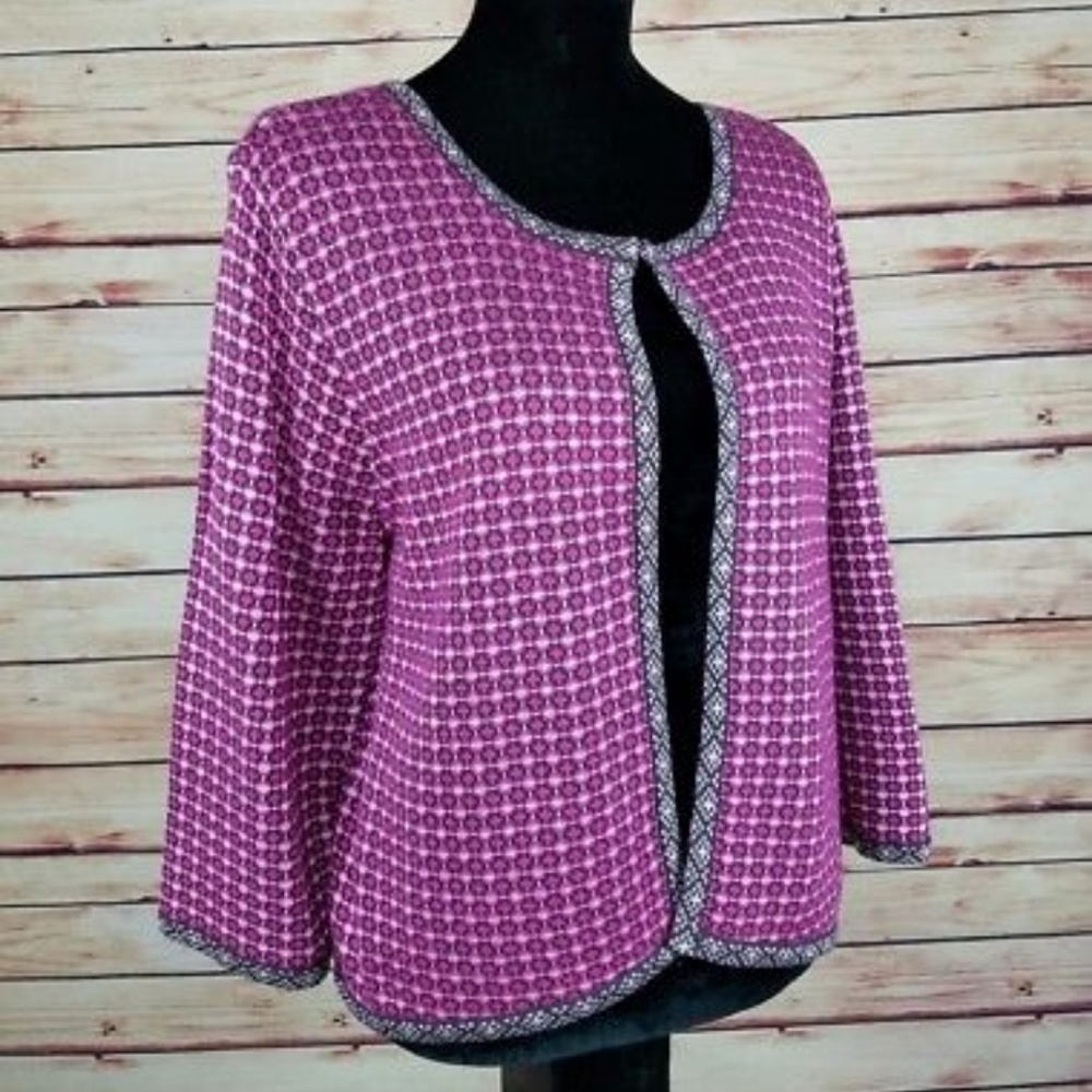 J.Jill Lace Lined Cardigan (L)