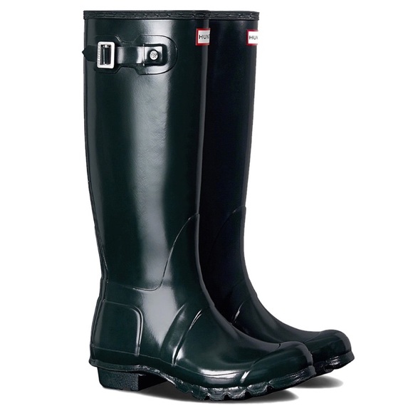 ✨HP✨Hunter Original Tall Gloss Boots in Ocean - Picture 3 of 7