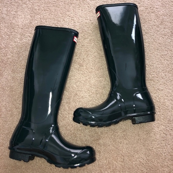 ✨HP✨Hunter Original Tall Gloss Boots in Ocean - Picture 4 of 7