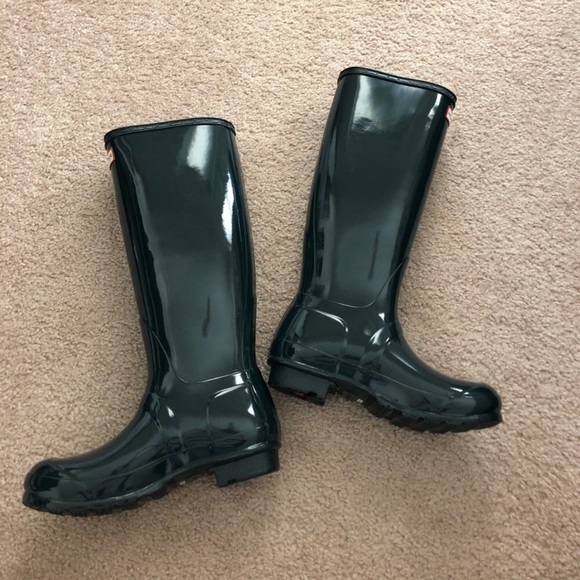 ✨HP✨Hunter Original Tall Gloss Boots in Ocean - Picture 6 of 7