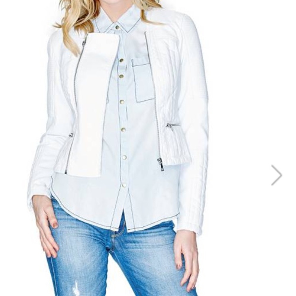 QUILTED FAUX-LEATHER JACKET