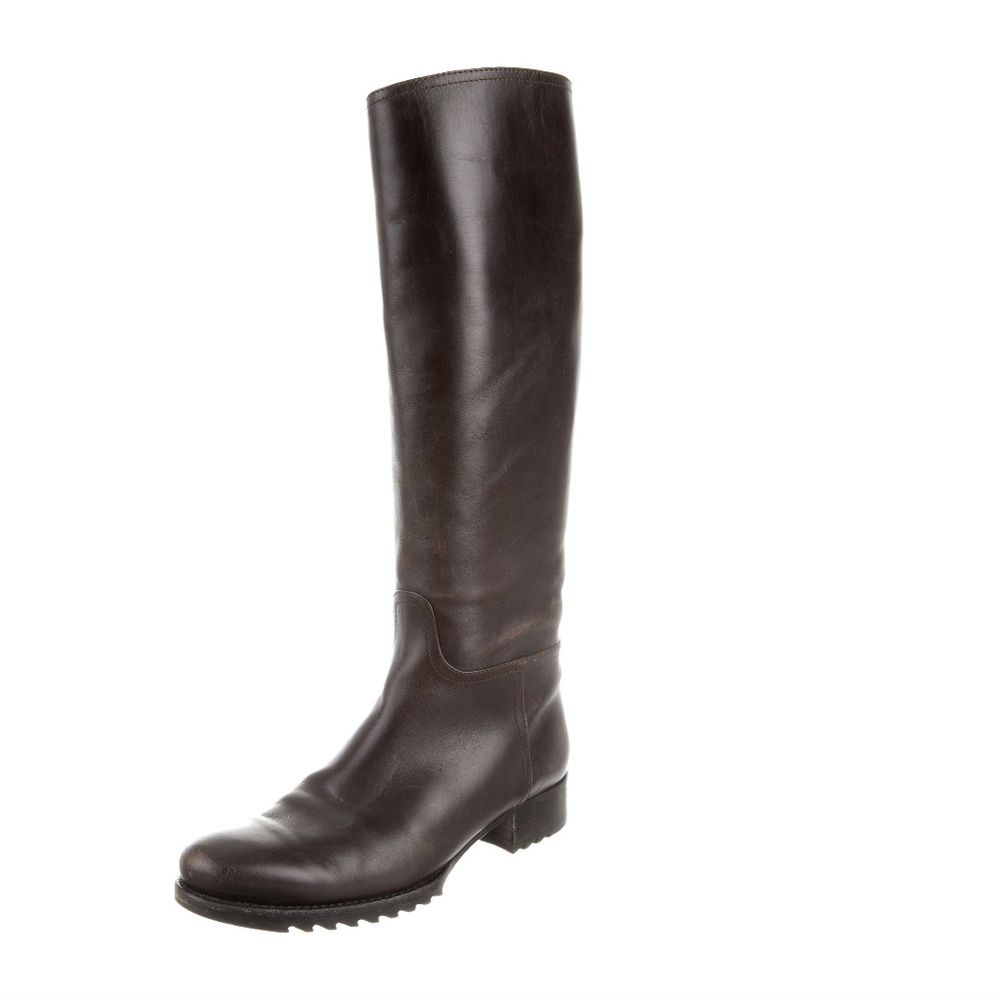 Bottega Veneta Dark Brown Leather Riding Boots