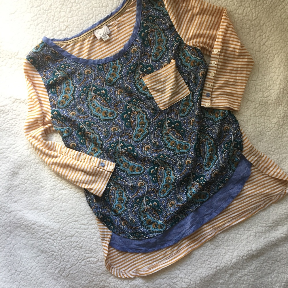 Anthropologie Postmark 3/4 sleeve tee
