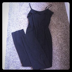 Mossimo Black Jumpsuit Pockets and Ruffle front