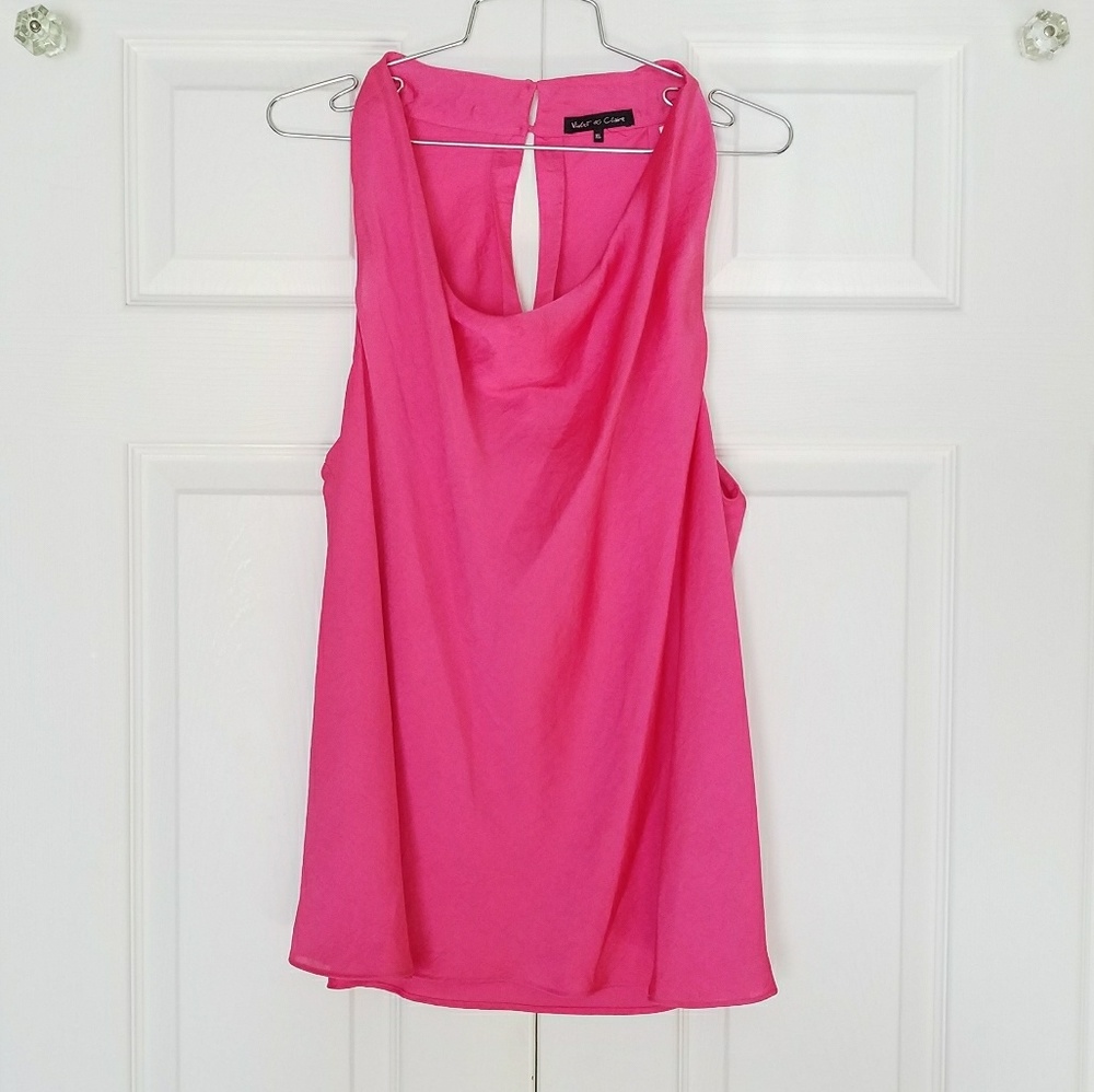 Bright Pink Flowy Blouse Sleeveless