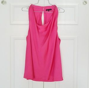 Bright Pink Flowy Blouse Sleeveless