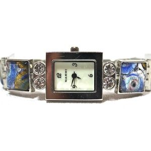 CLEARANCE⬇️NWOT Blue Dichroic Glass Bracelet Watch