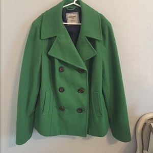 Green felt peacoat Green felt peacoat