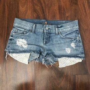 distressed denim shorts