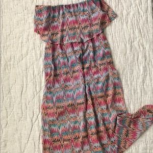 Ya women's sheer, patterned maxi dress size L