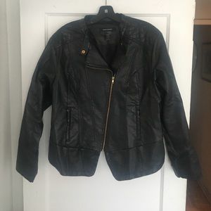 Plus Size Faux Leather Moto Jacket