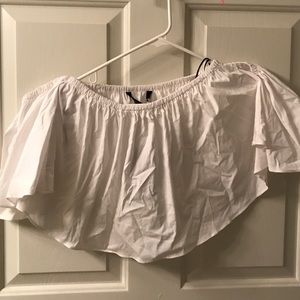 off-shoulder. White tops.
