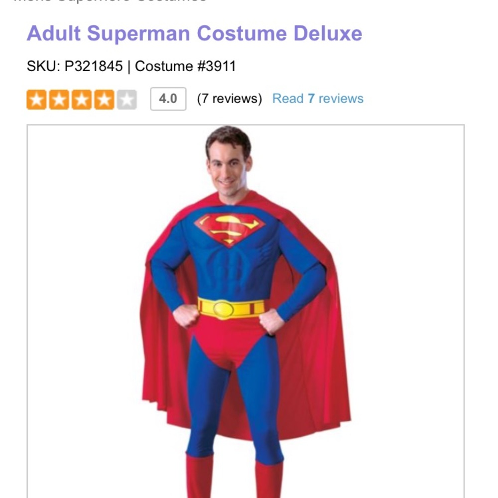 Men's superman deluxe costume - Large