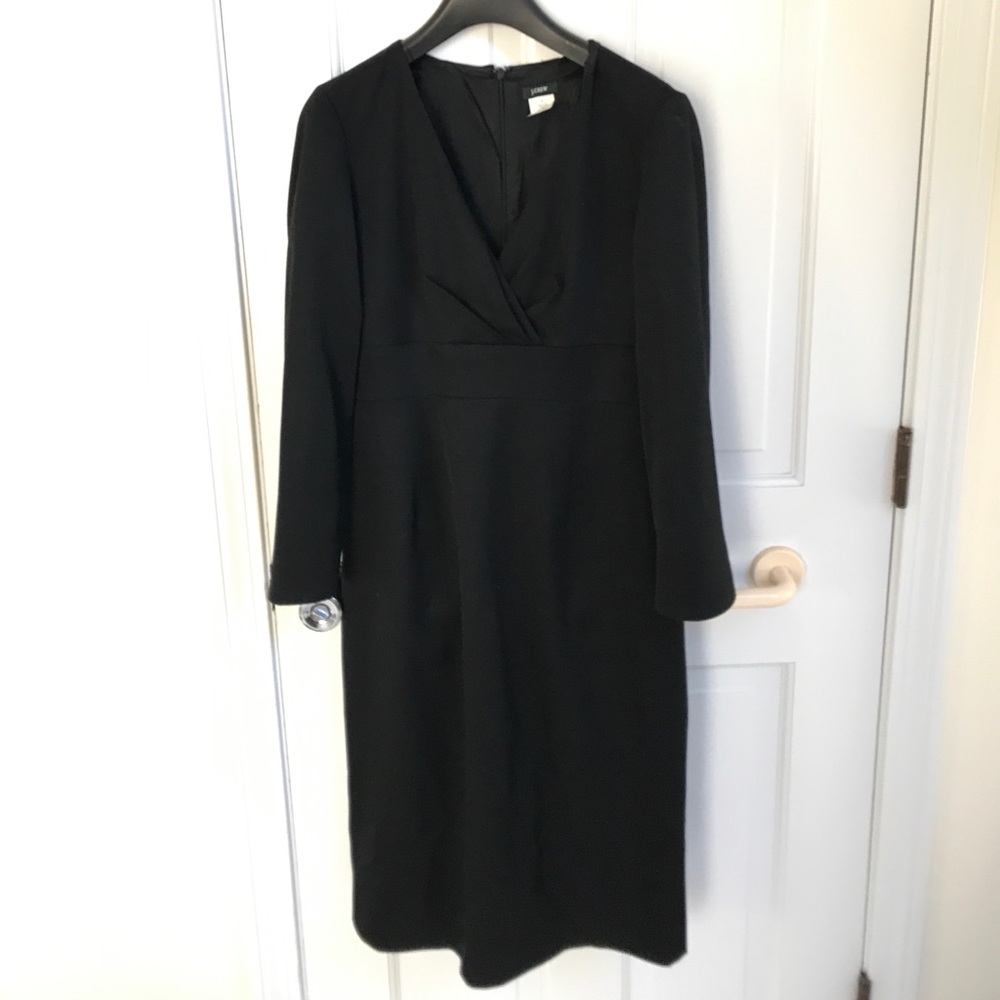 J. Crew 100% midi wool suiting dress - black