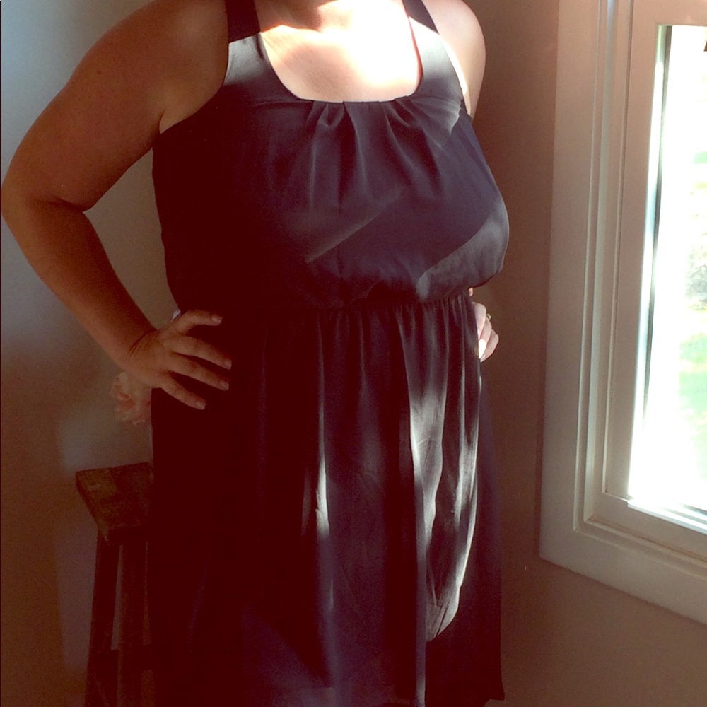 High low black dress