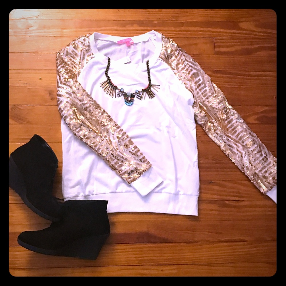 Super sale Sequin baseball sweatshirt.