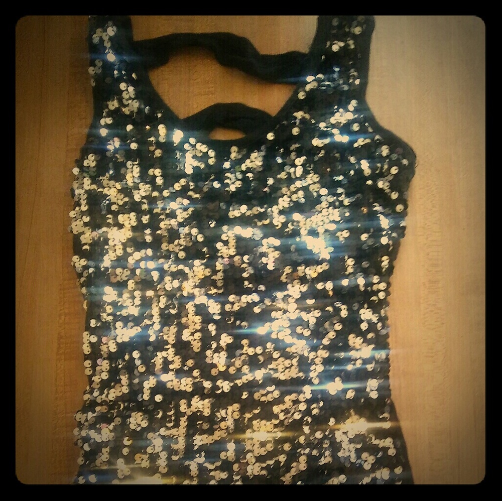 Body C Sequence Fitted Sparkle Top Size Small