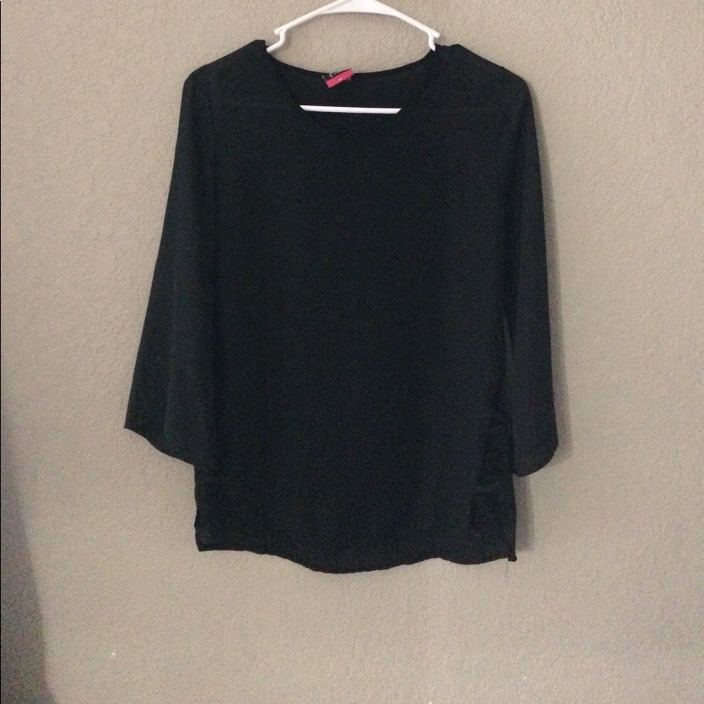 🌟SOLD 3/4 sleeve black sheer top