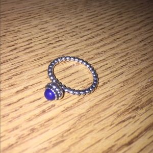 Pandora silver ring with blue stone