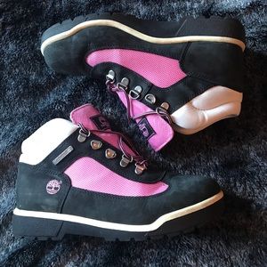 Timberland Field Boots Black and Pink