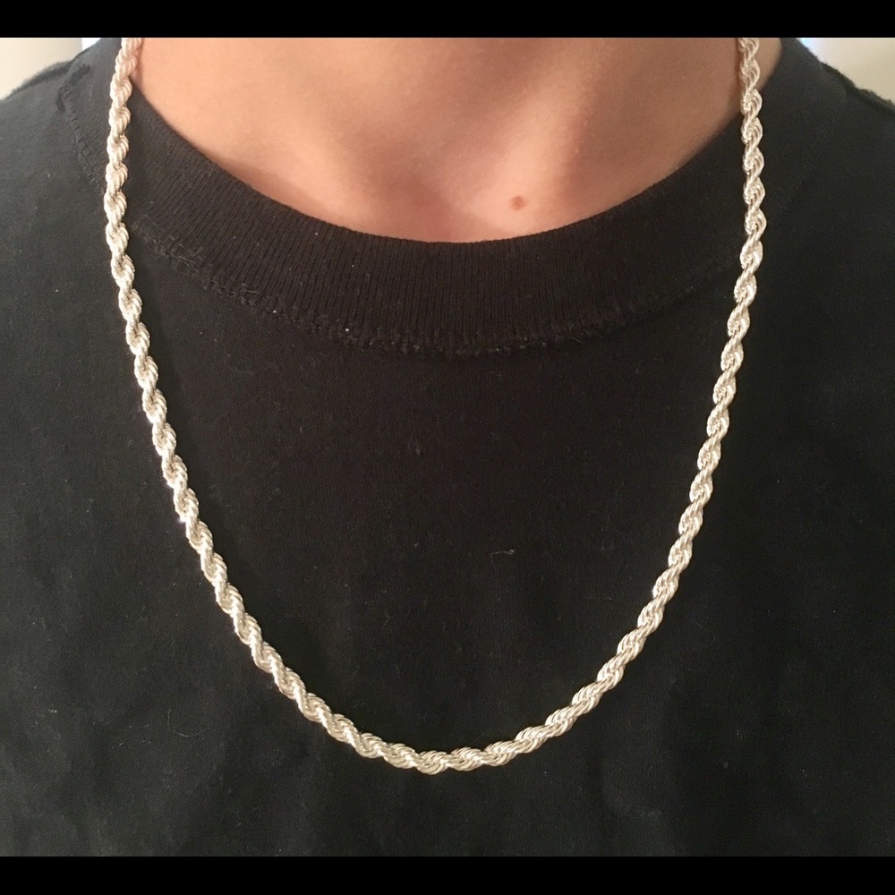 Silver Chain .925 stamped 20in 4mm rope chain