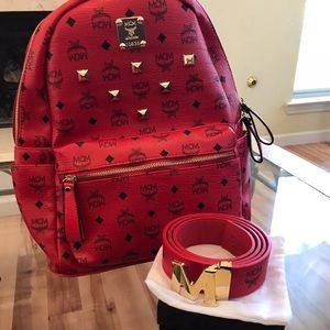 MCM Backpack And Belt MCM Backpack And Belt