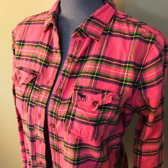 Abercrombie & Fitch Tops - Abercrombie & Fitch Pink Flannel