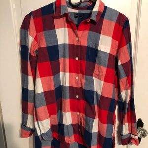 Gap red, white & blue buffalo check flannel