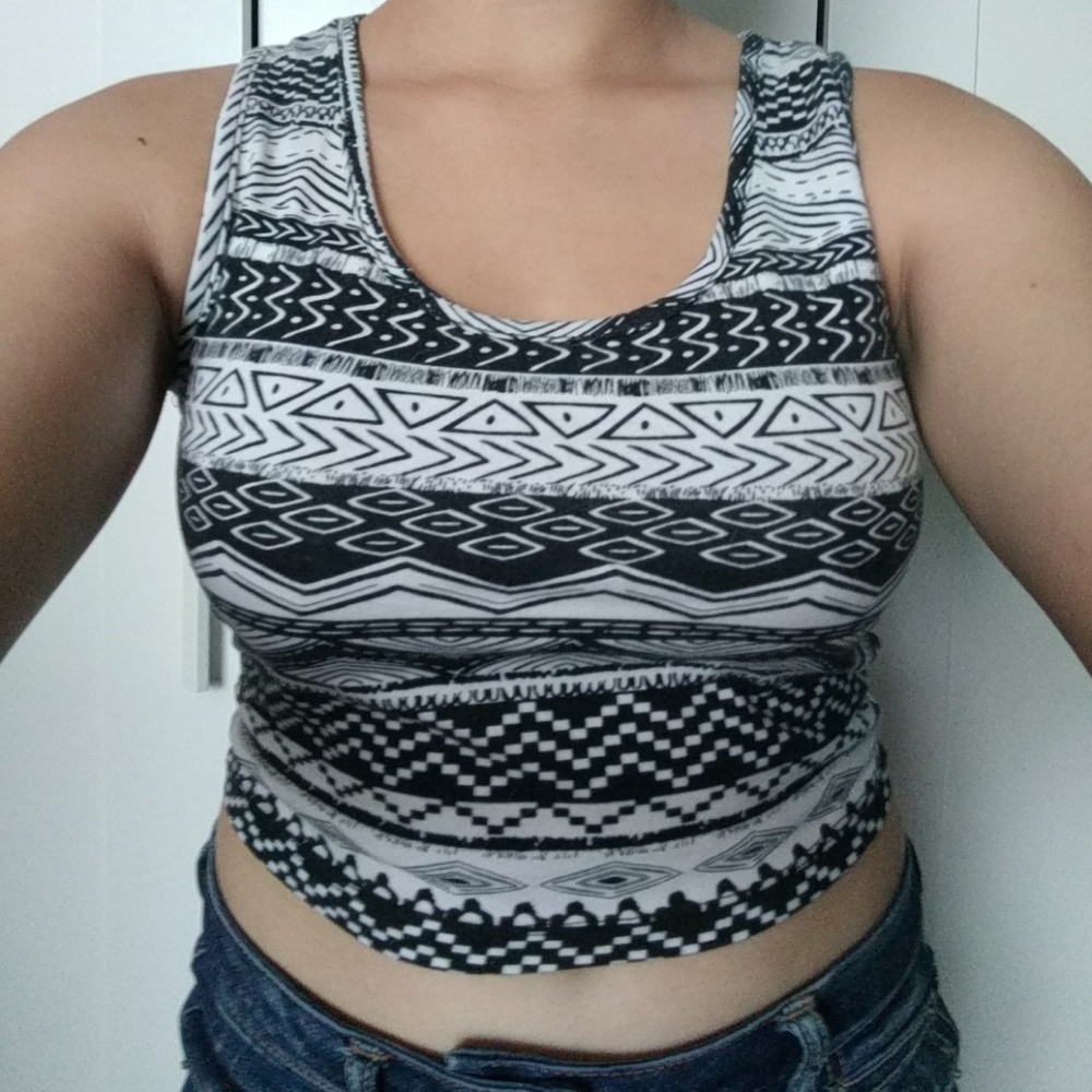 Tribal crop top tank